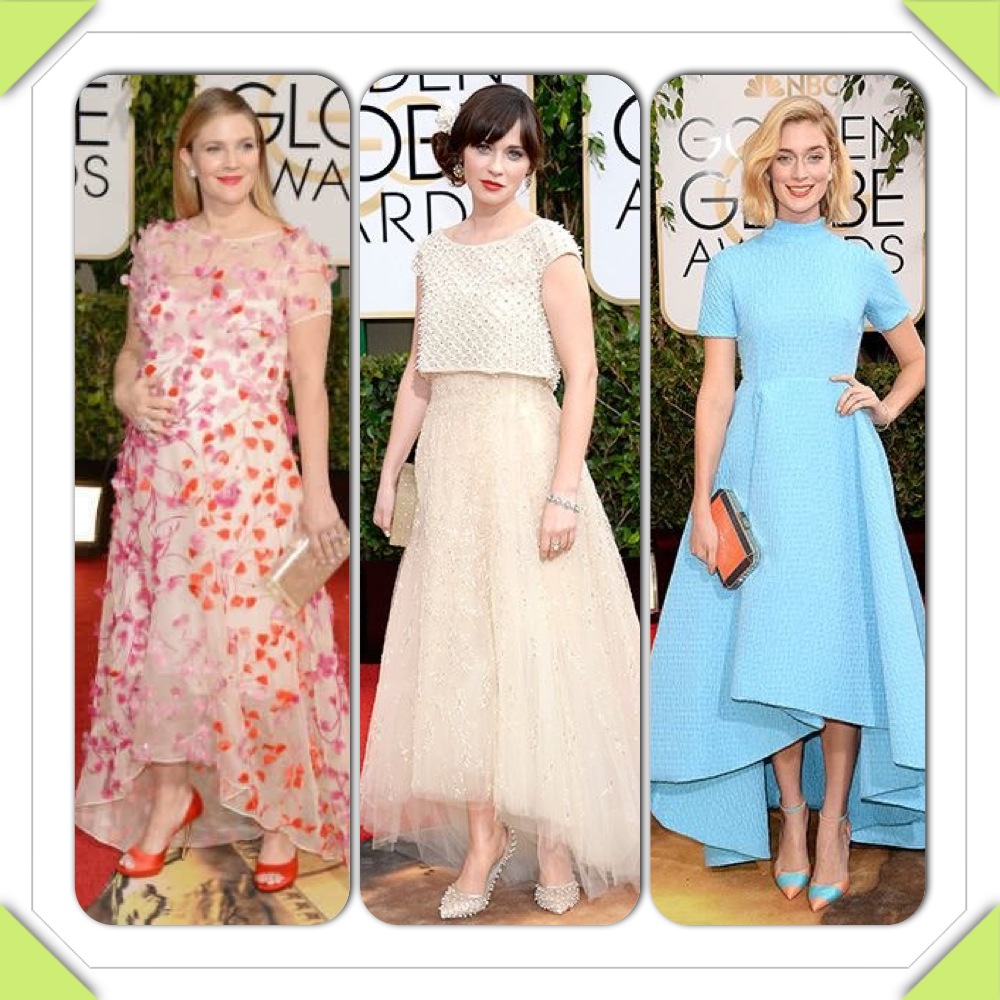 Drew Barrymore, Zooey Deschanel, and Caitlin Fitzgerald images courtesy of usmagazine.com, guestofaguest.com, zap2it.com, respectively