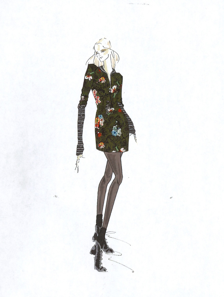 Nicole Miller fall 2017 sketch courtesy of Think PR